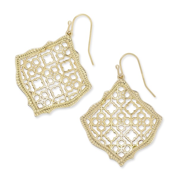 Kendra Scott Jewelry - Kendra Scott Kirsten Gold Drop Earrings In Gold Filigree Mix NEW